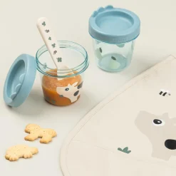 Baby food container 2-pack - Tiny farm - Blue