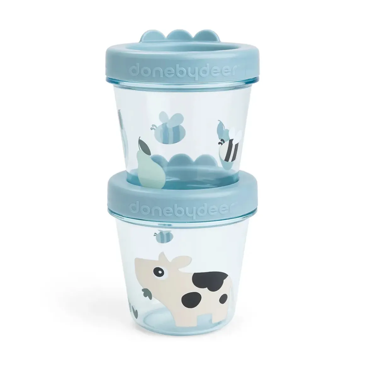 Baby food container 2-pack - Tiny farm - Blue