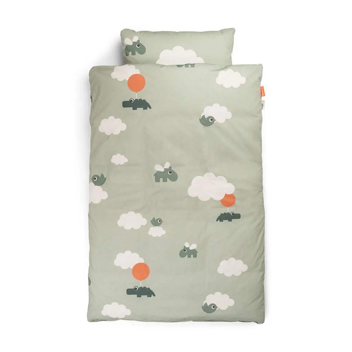 Bedlinen baby - Happy clouds - Green