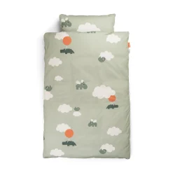 Bedlinen junior - Happy clouds - Green