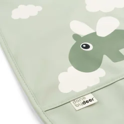 Bib w/velcro - Happy clouds - Green