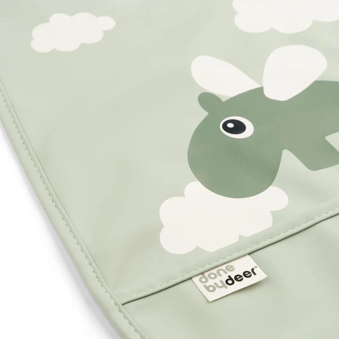 Bib w/velcro - Happy clouds - Green