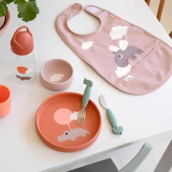 Bib w/velcro - Happy clouds - Powder