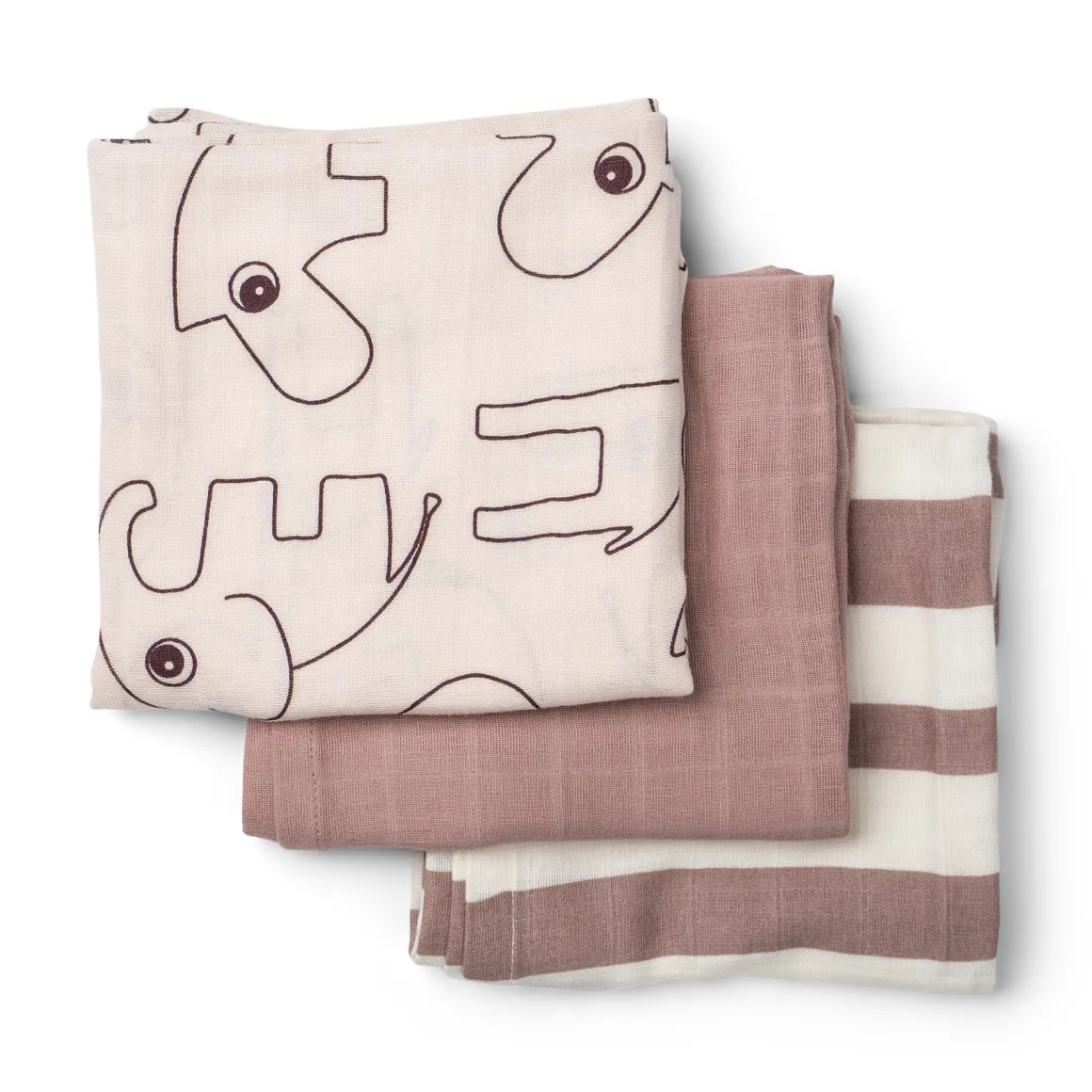 Burp cloth 3-pack - Deer friends - Powder