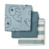 Burp cloth 3-pack - Deer friends - Blue