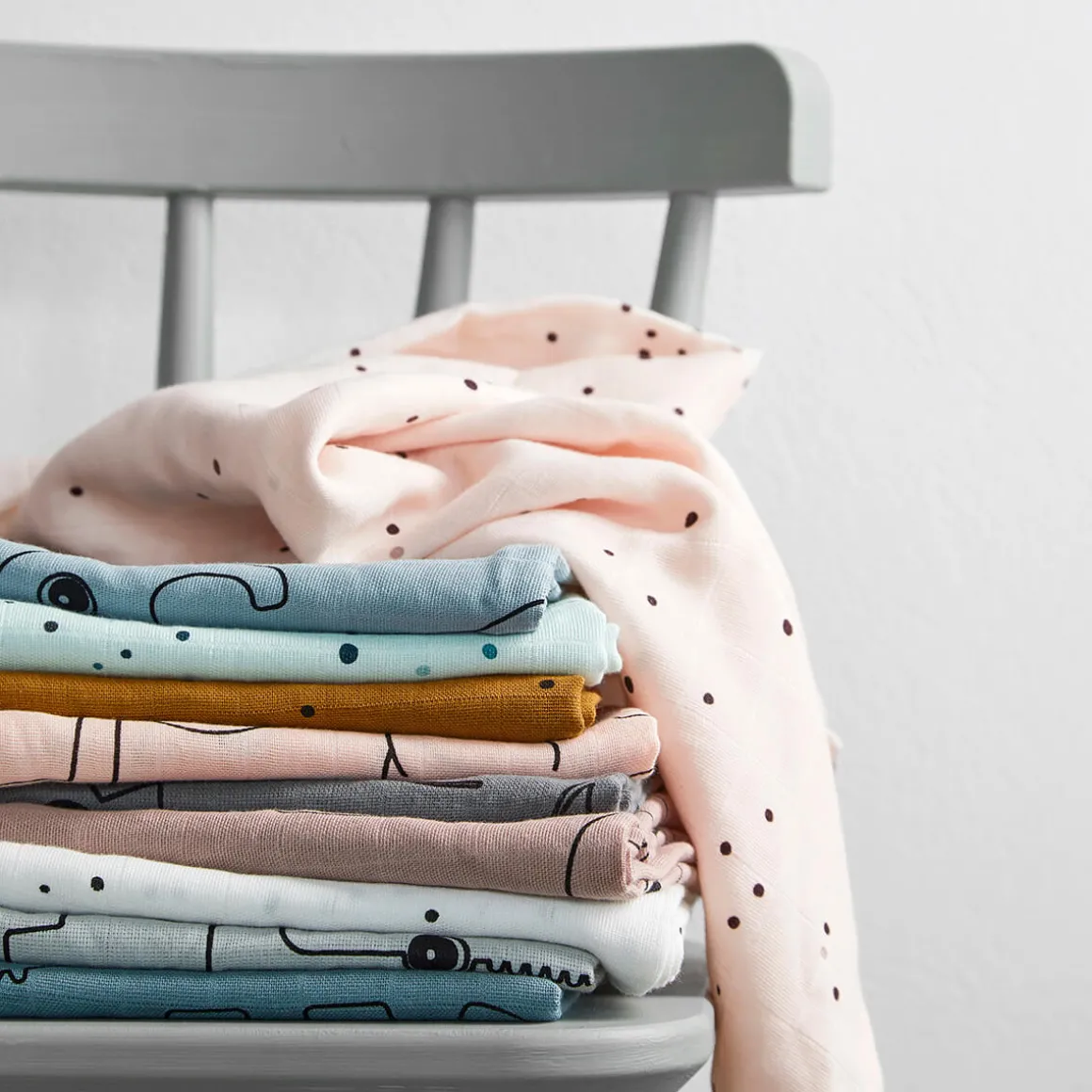 Burp cloth 2-pack - Dreamy dots - Powder