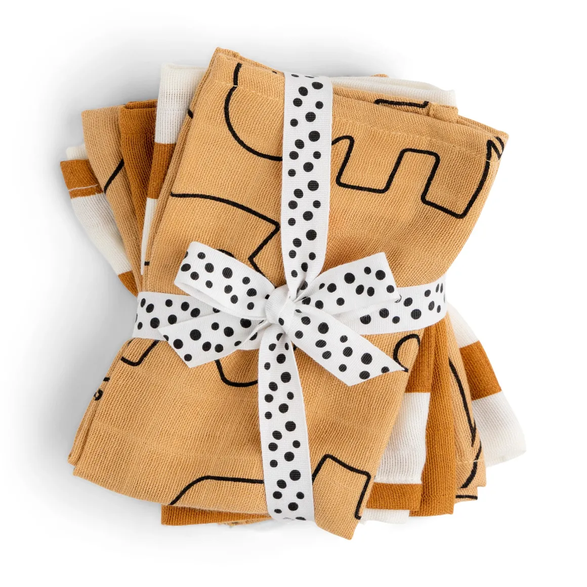 Cloth wipes 5-pack - Deer friends - Mustard