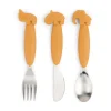 Easy-grip cutlery set - Deer friends - Mustard