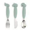 Easy-grip cutlery set - Deer friends - Green