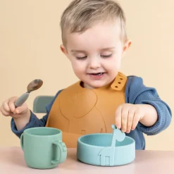 Easy-grip cutlery set - Deer friends - Grey
