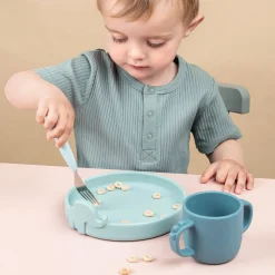 Easy-grip cutlery set - Deer friends - Blue