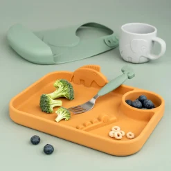 Easy-grip cutlery set - Deer friends - Green