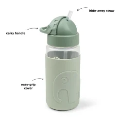 Easy-grip straw bottle - Elphee - Green - 350 ml