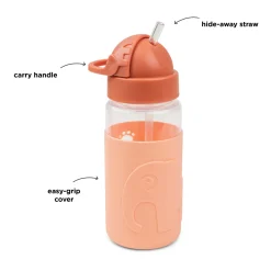 Easy-grip straw bottle - Elphee - Papaya - 350 ml