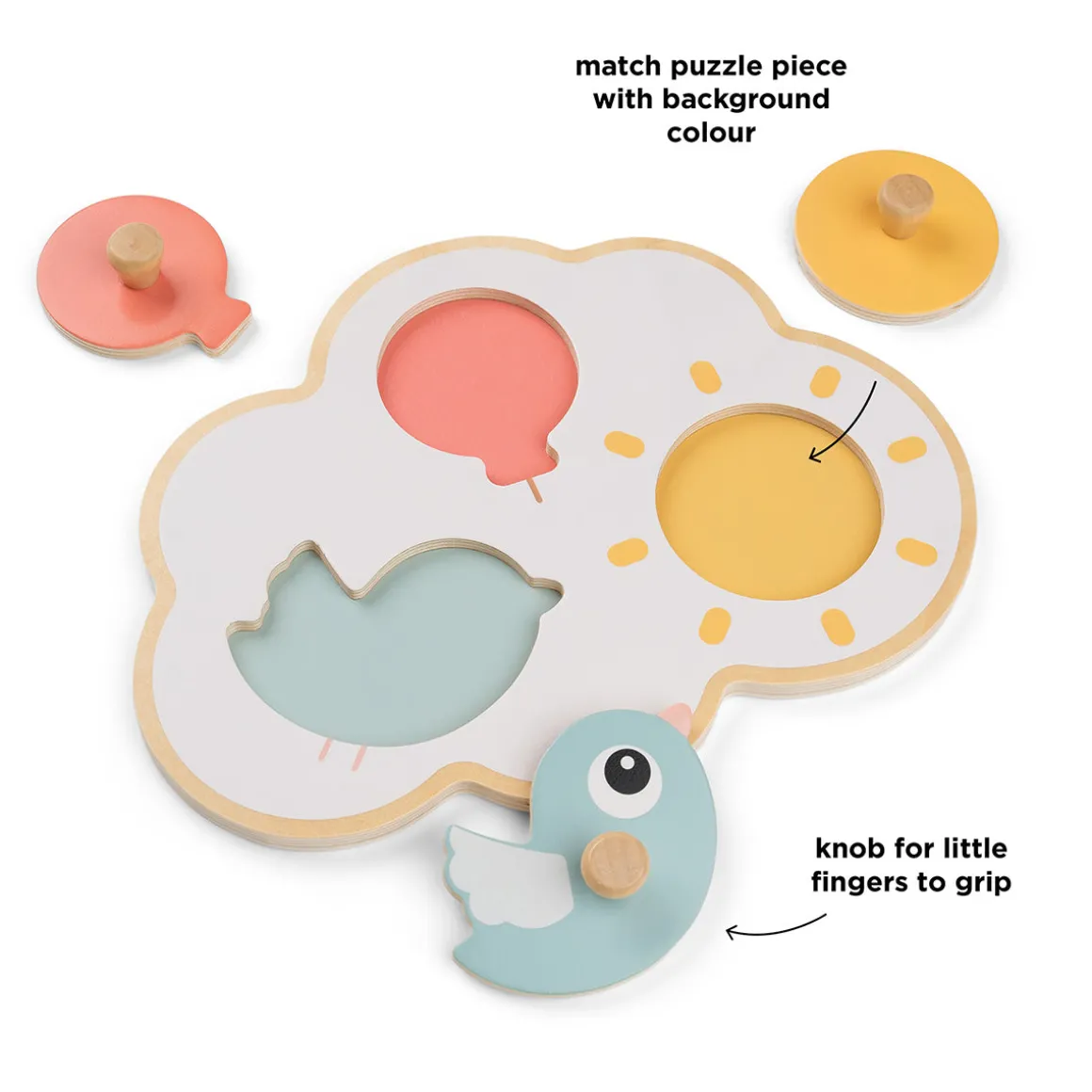 First peg puzzle - Happy clouds - Colour mix