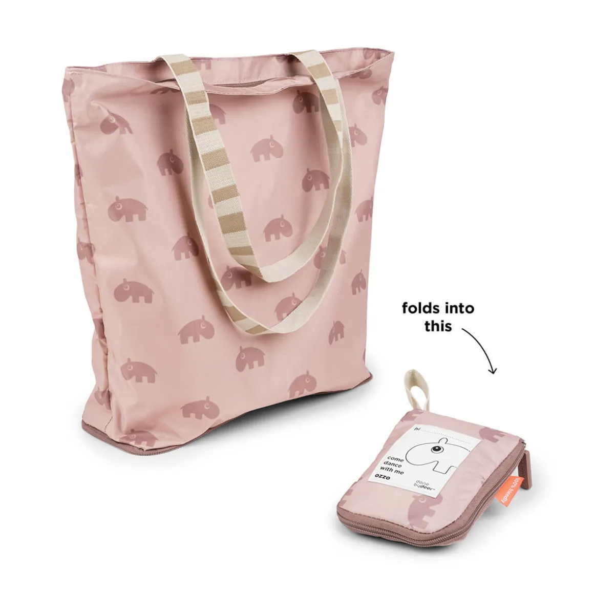 Foldable tote bag - Ozzo - Powder