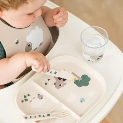 Foodie compartment plate - Tiny farm - Sand