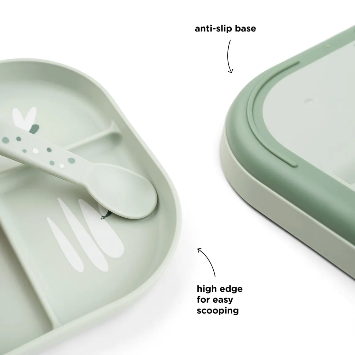 Foodie compartment plate - Croco - Green