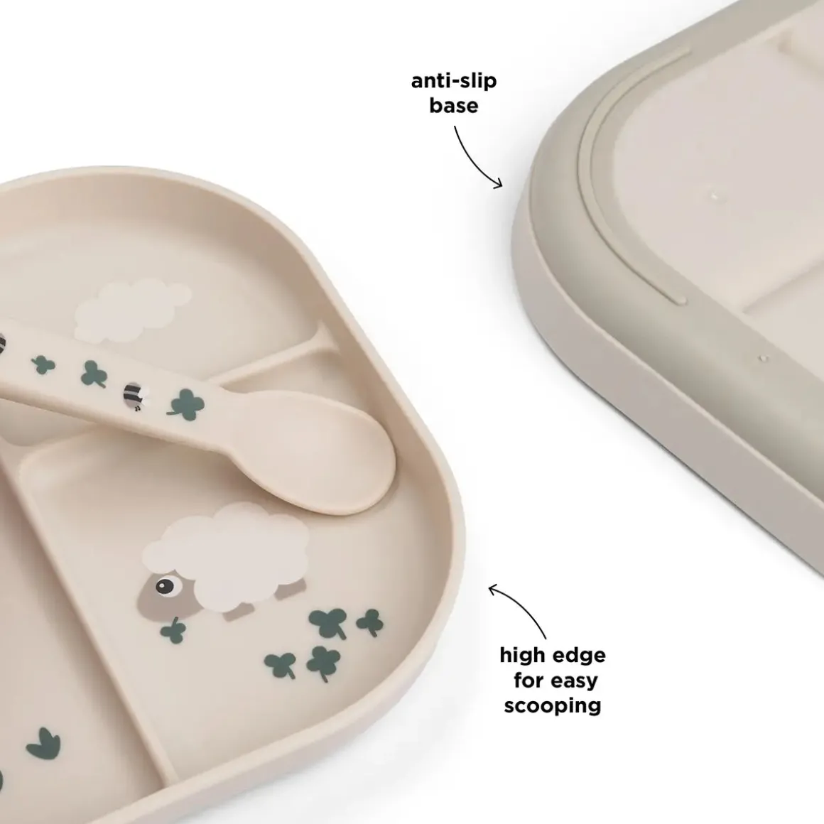 Foodie compartment plate - Tiny farm - Sand