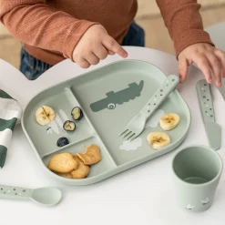 Foodie compartment plate - Croco - Green