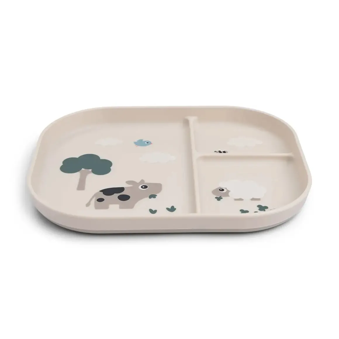 Foodie compartment plate - Tiny farm - Sand