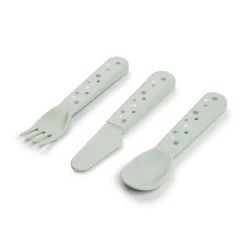 Foodie cutlery set - Happy dots - Green