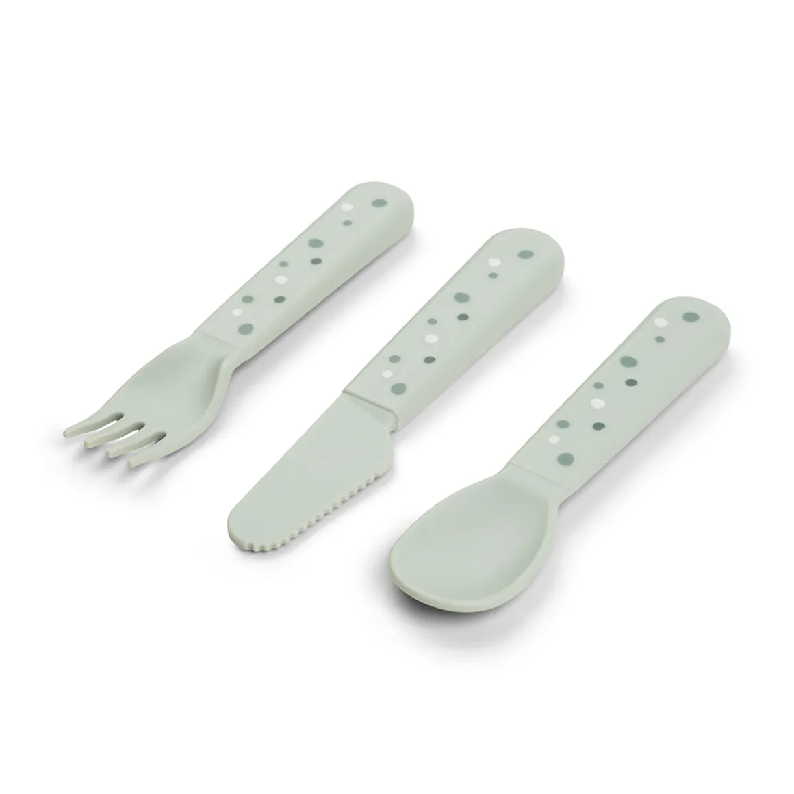 Foodie cutlery set - Happy dots - Green