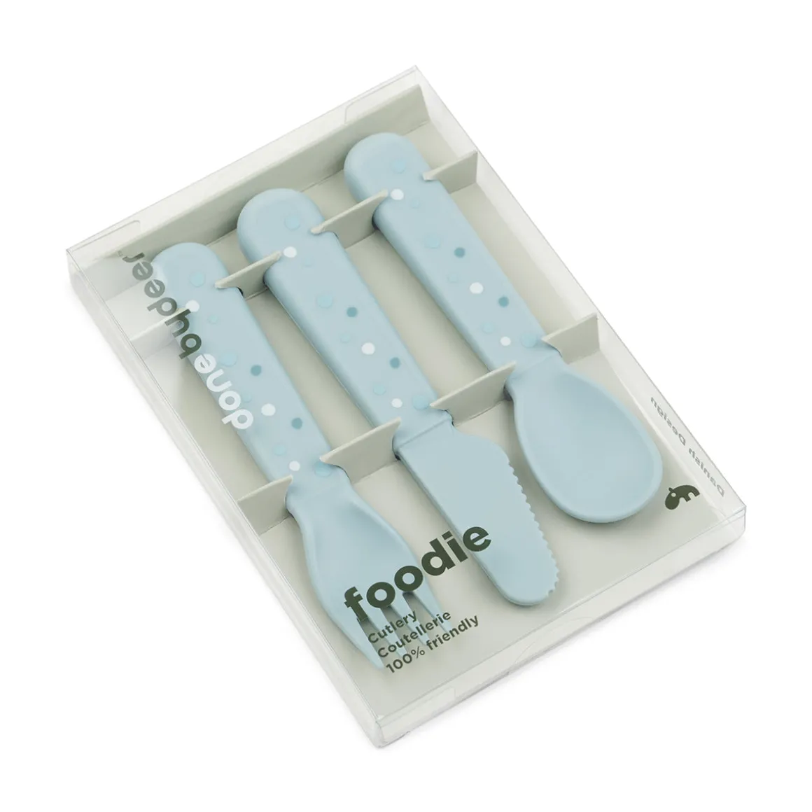 Foodie cutlery set - Happy dots - Blue