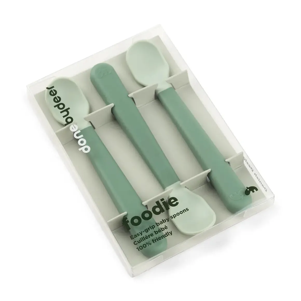 Foodie easy-grip baby spoon 3-pack - Green