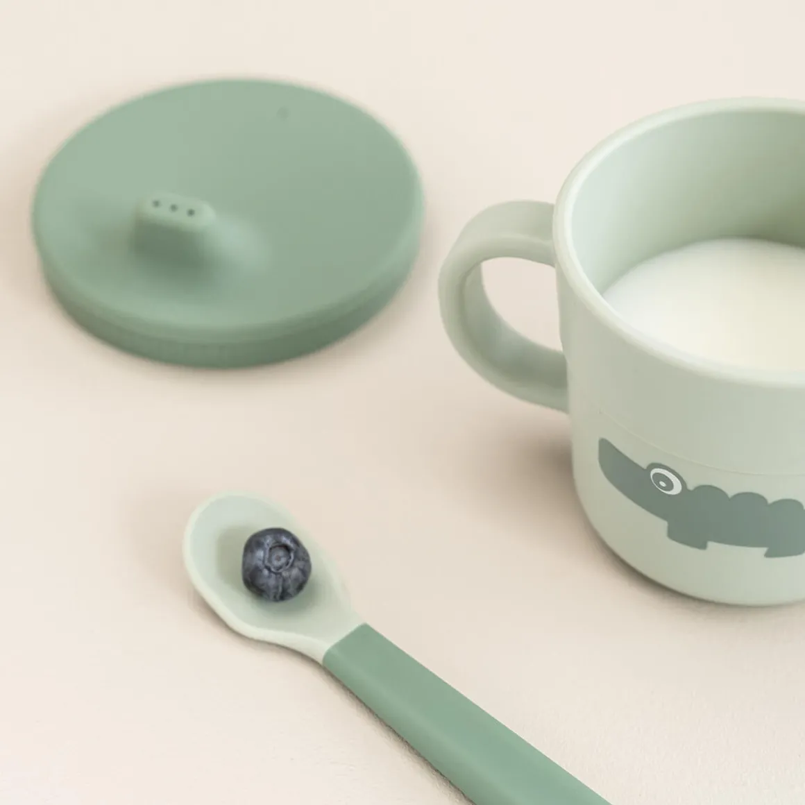 Foodie spout/snack cup - Croco - Green