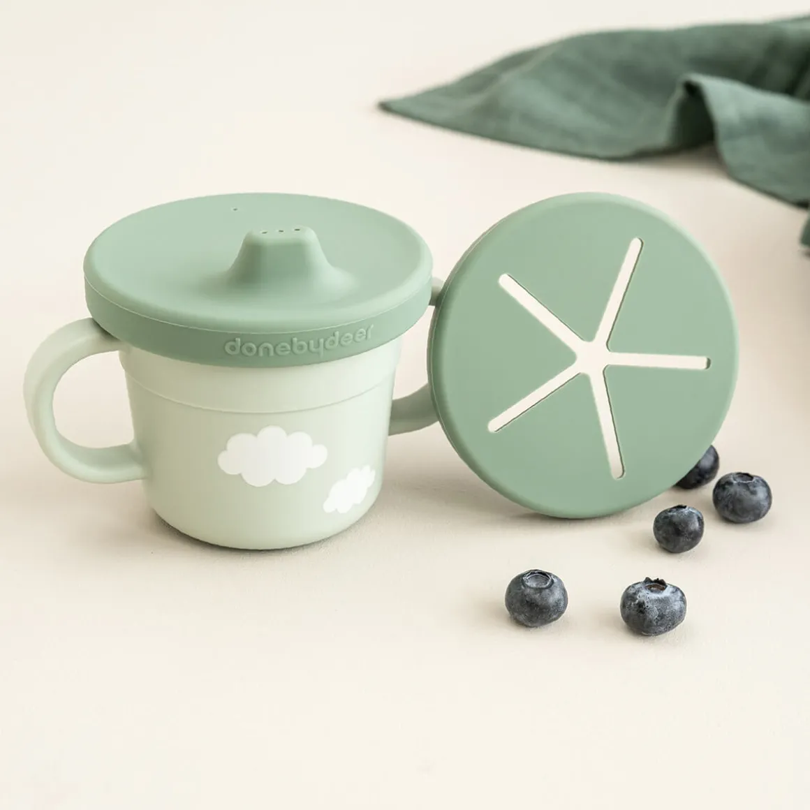 Foodie spout/snack cup - Croco - Green