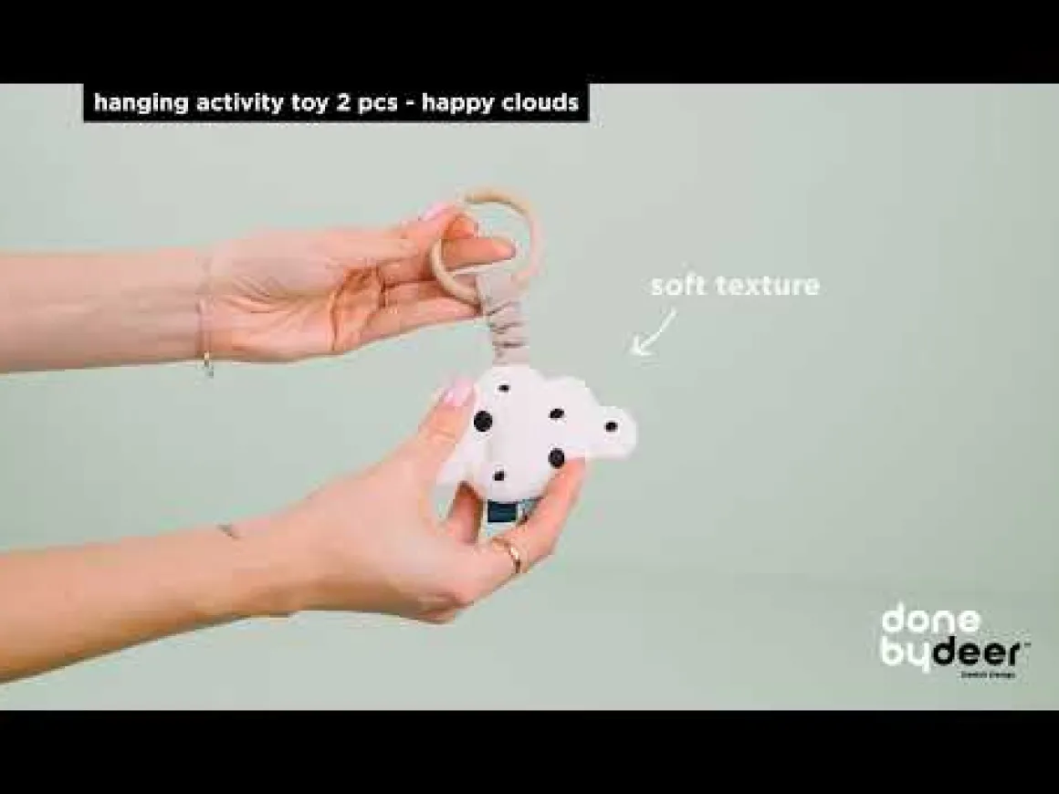 Hanging activity toy 2 pcs - Happy clouds - Sand