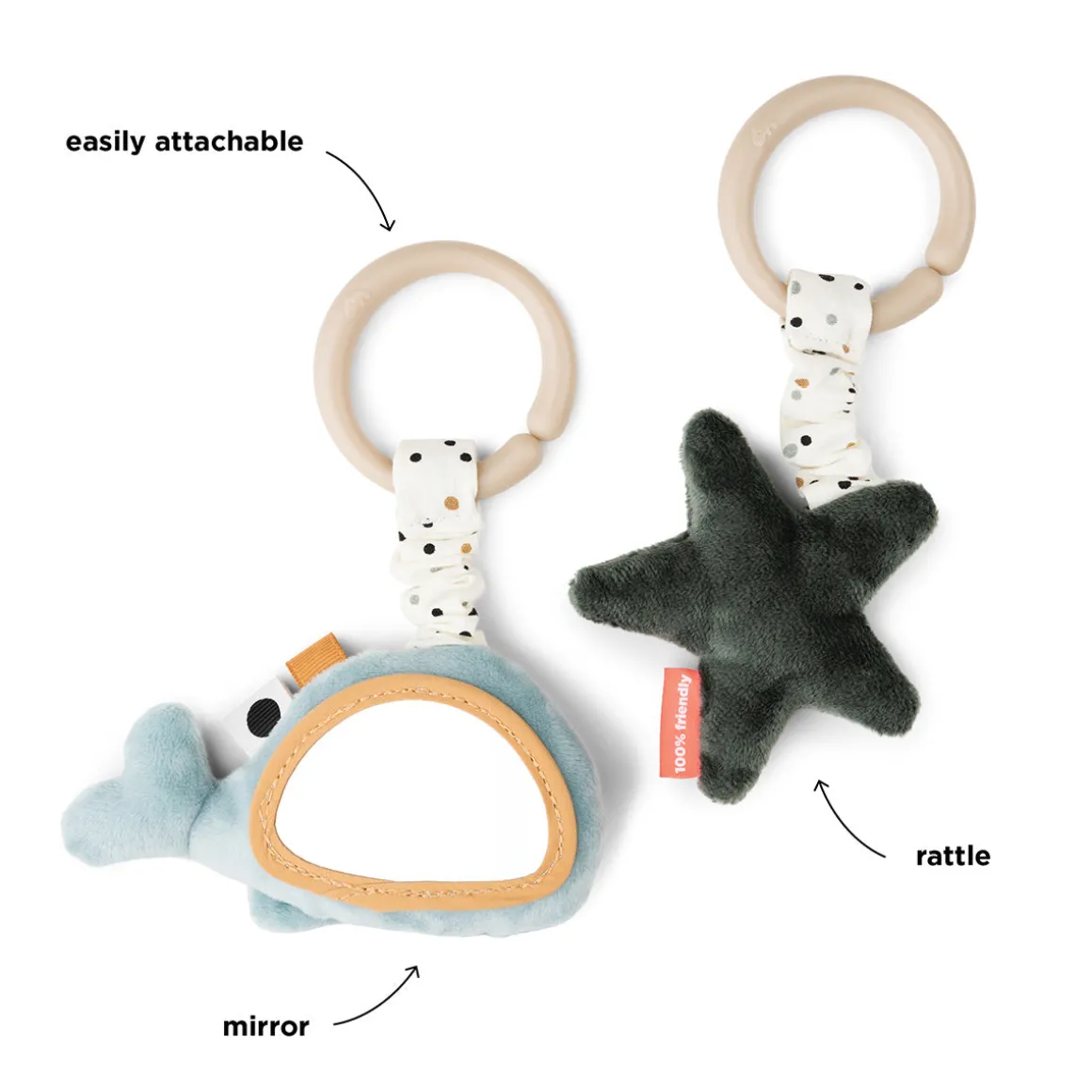 Hanging activity toy 2 pcs - Wally - Blue