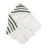 Hooded towel - Stripes - Green