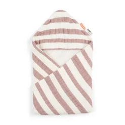 Hooded towel - Stripes - Powder