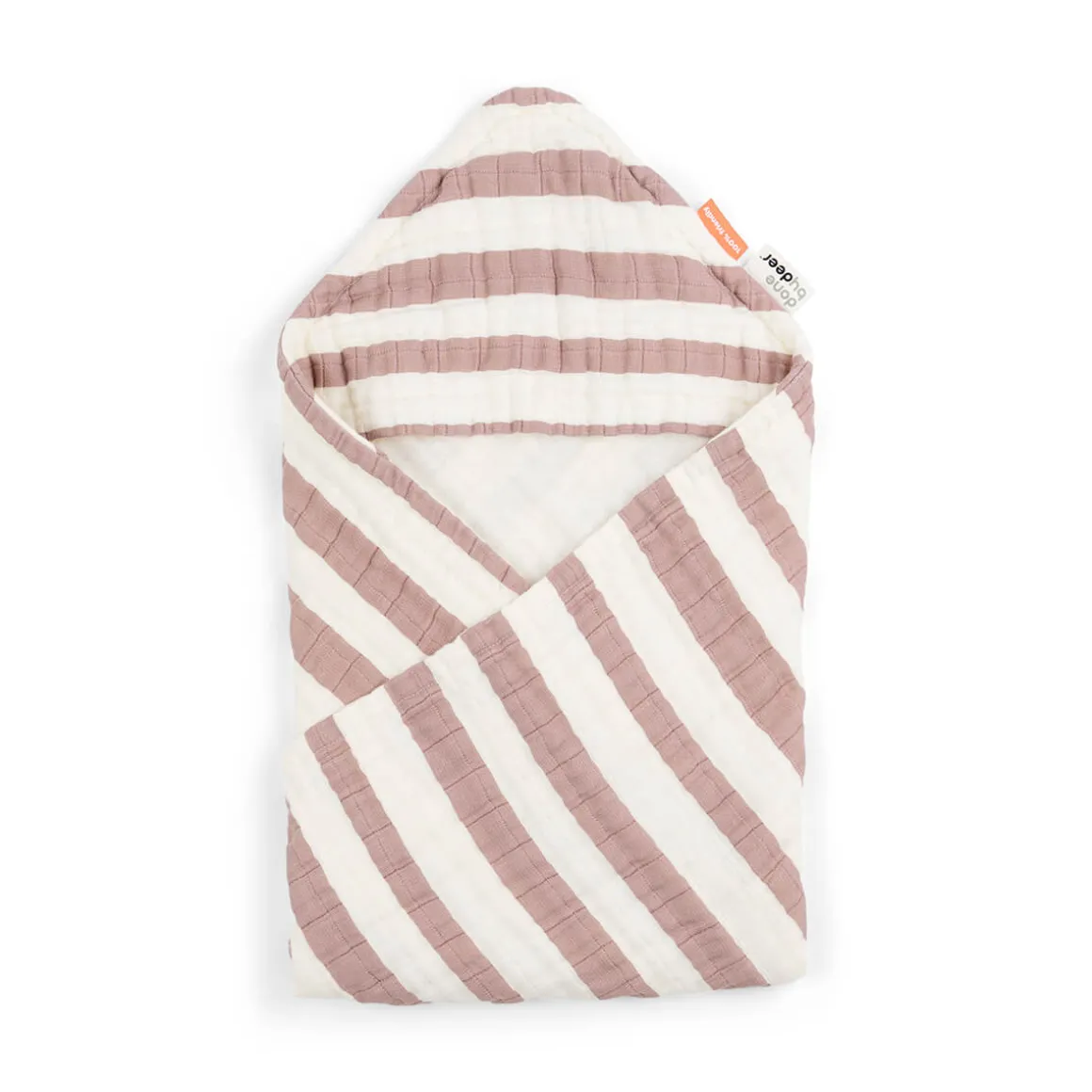 Hooded towel - Stripes - Powder
