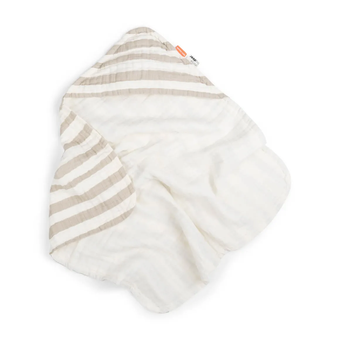 Hooded towel - Stripes - Sand