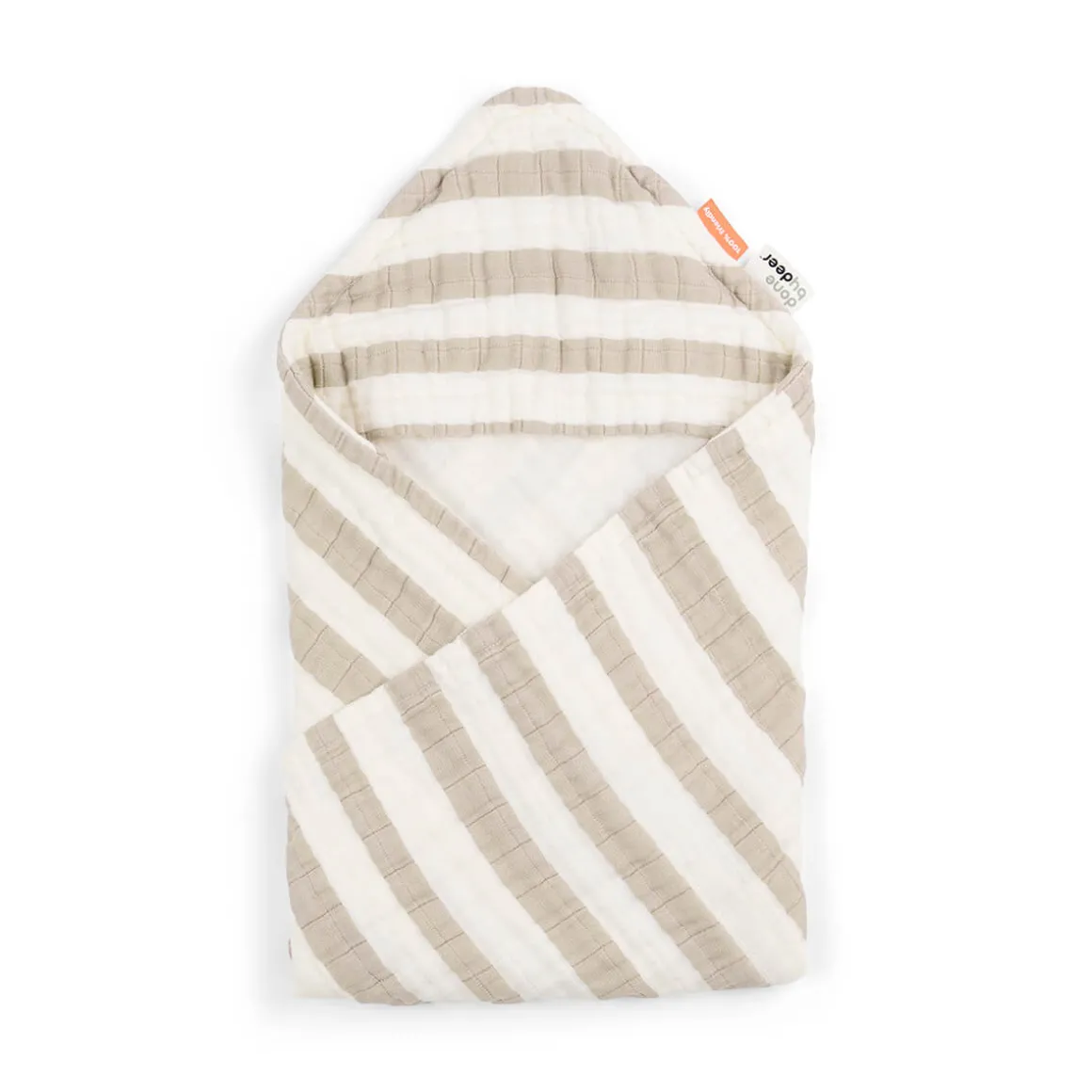 Hooded towel - Stripes - Sand