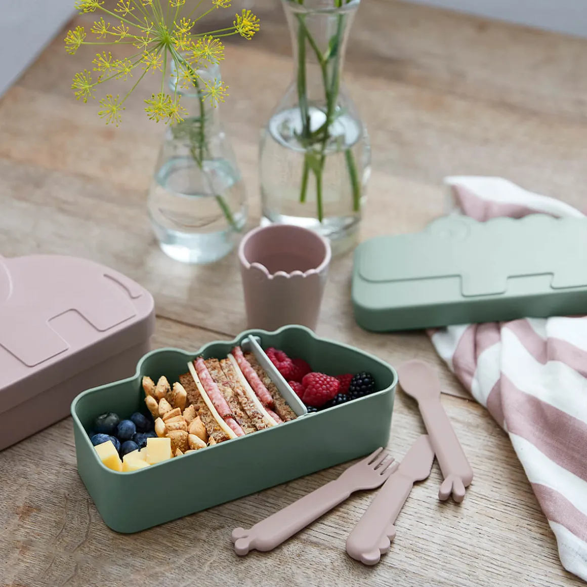 Kiddish lunch box - Croco - Green