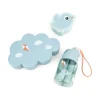 Lunch & snack box w/straw bottle - Playground - Blue