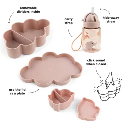 Lunch & snack box w/straw bottle - Playground - Powder