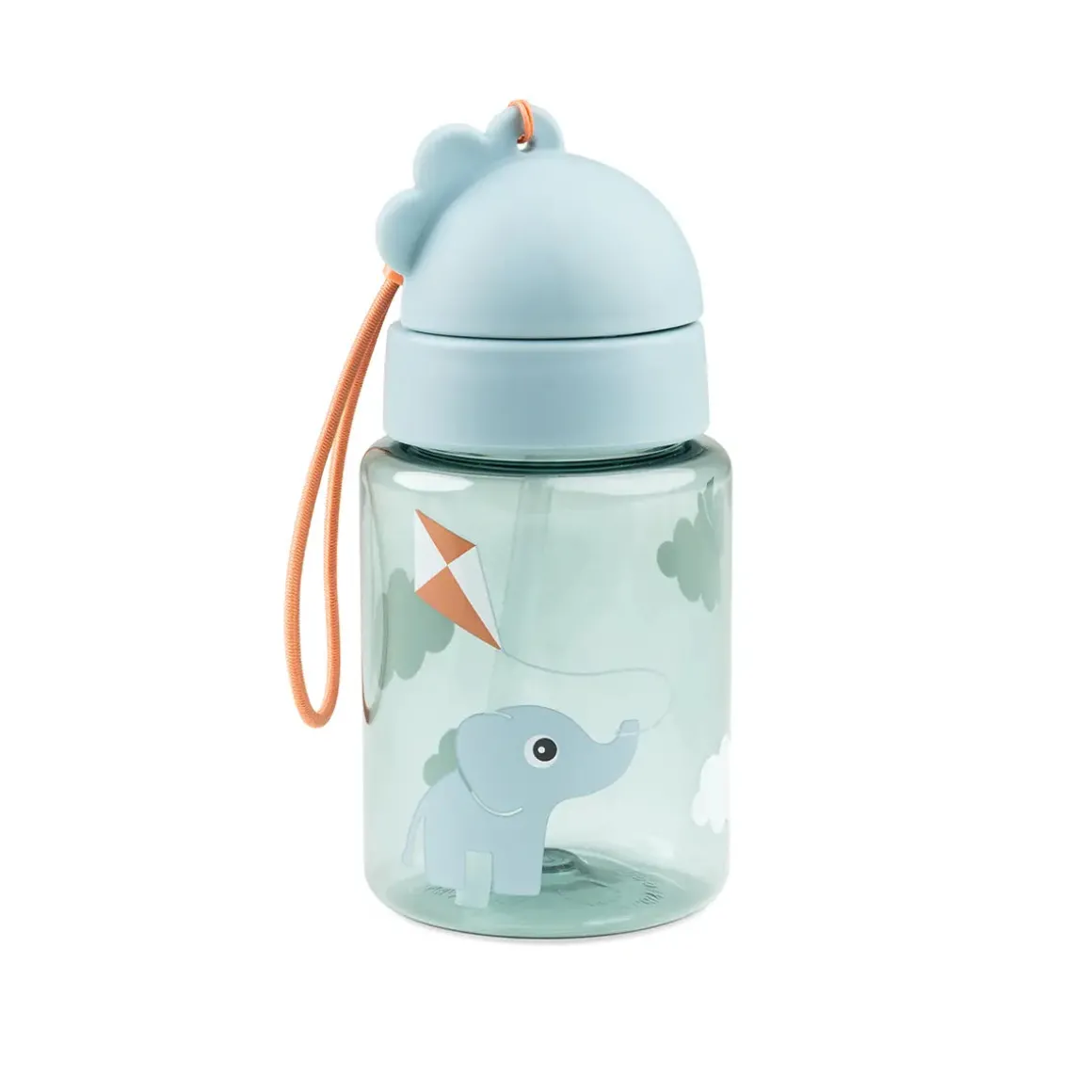 Lunch & snack box w/straw bottle - Playground - Blue