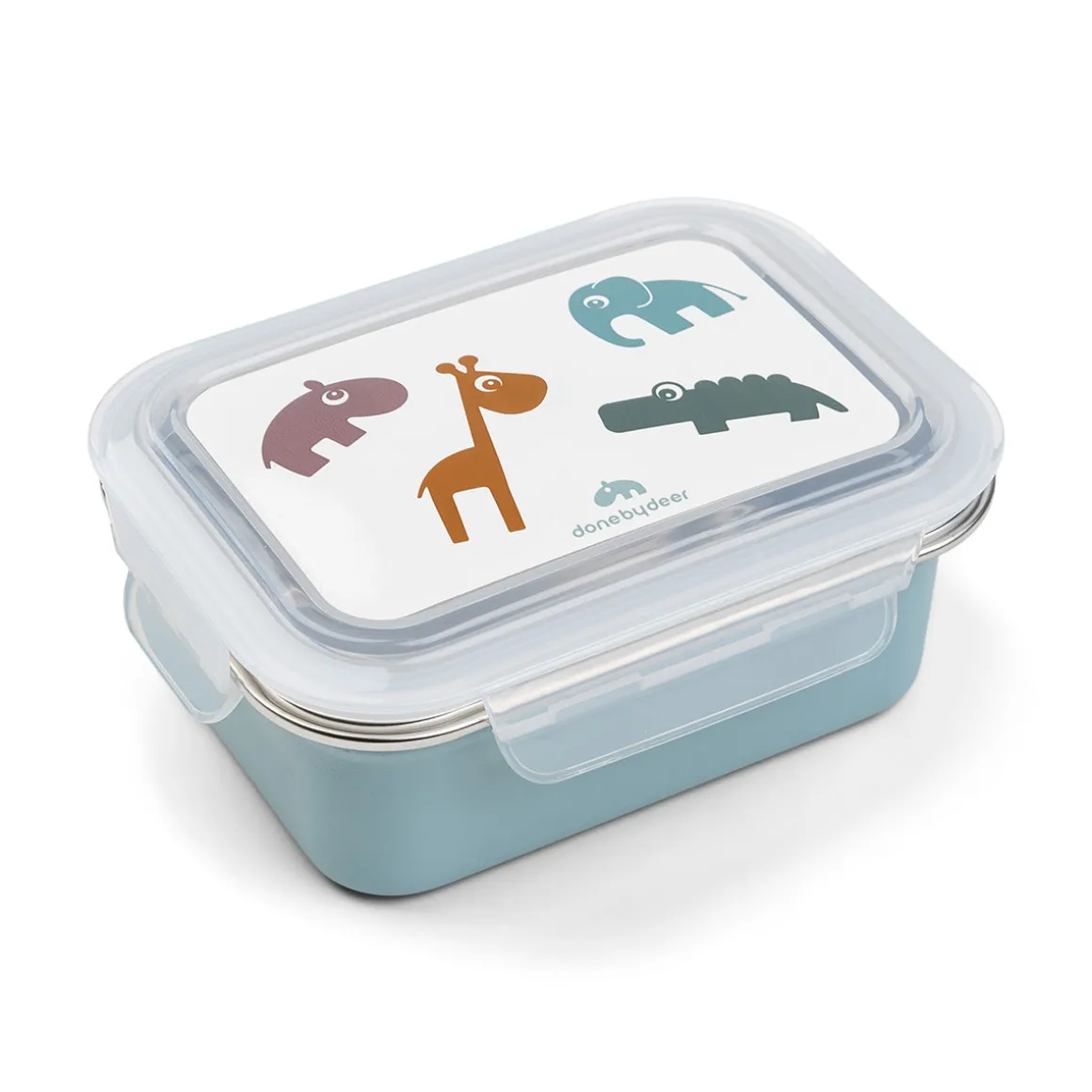 Metal lunch box - Deer friends - Blue