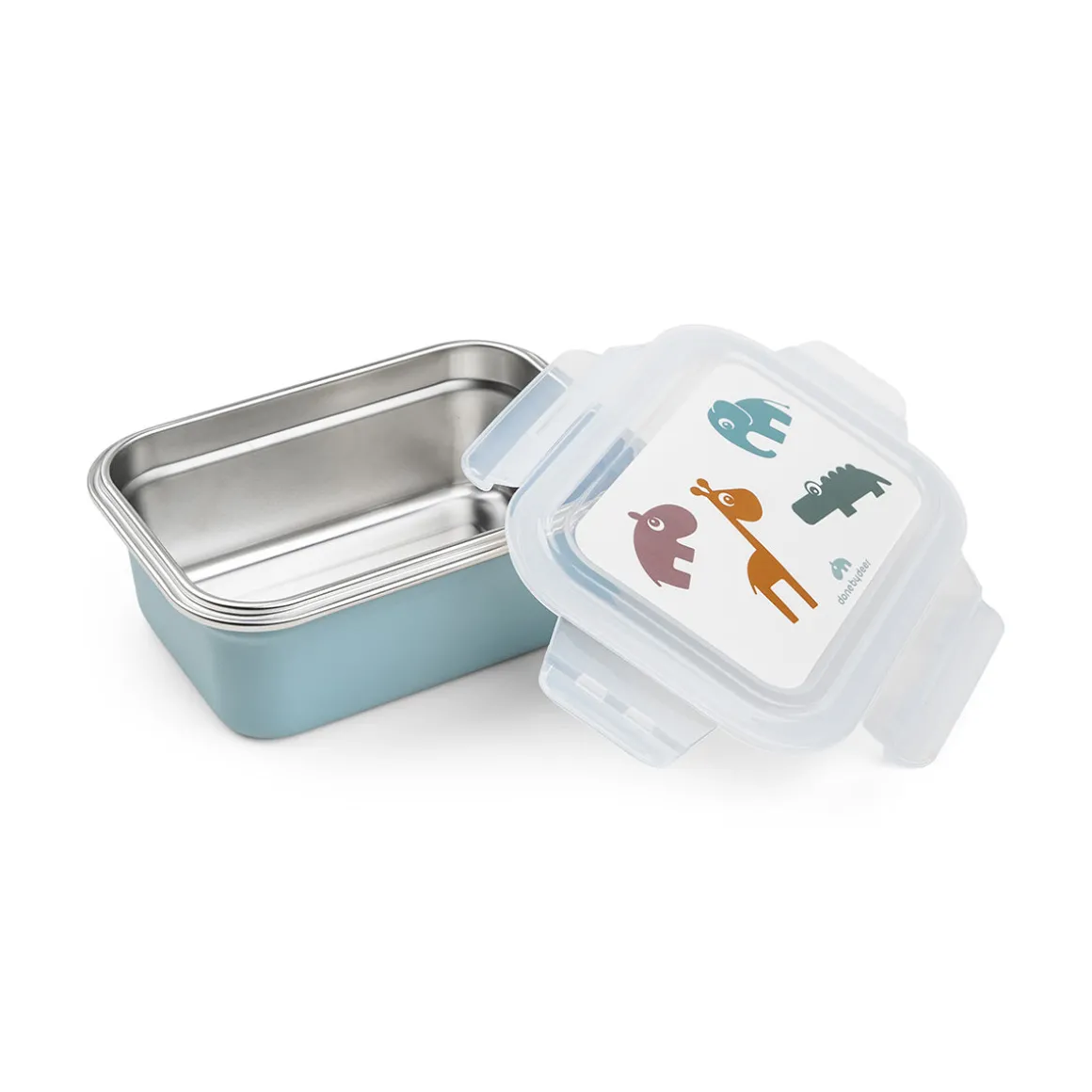 Metal lunch box - Deer friends - Blue