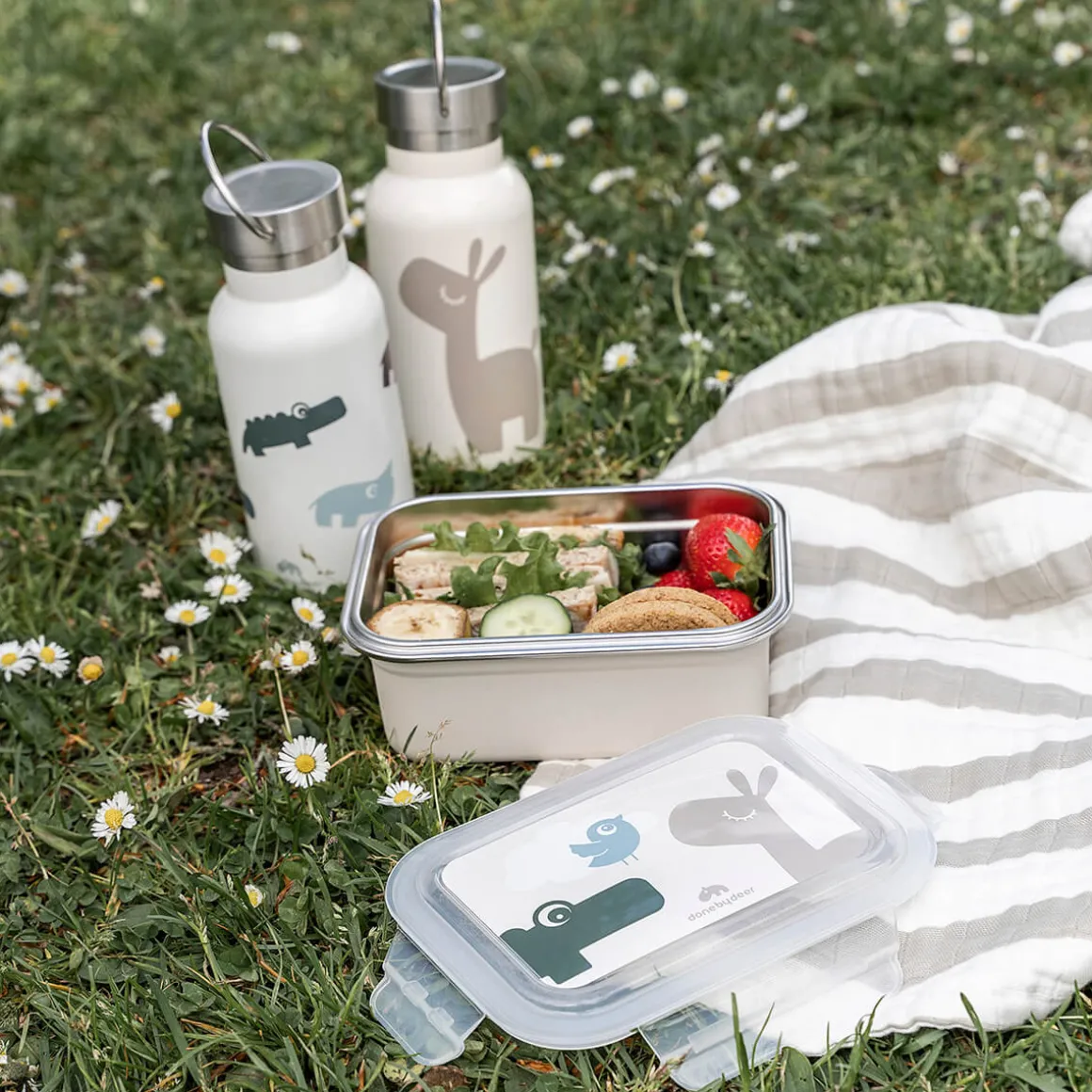 Metal lunch box - Lalee/Croco - Sand