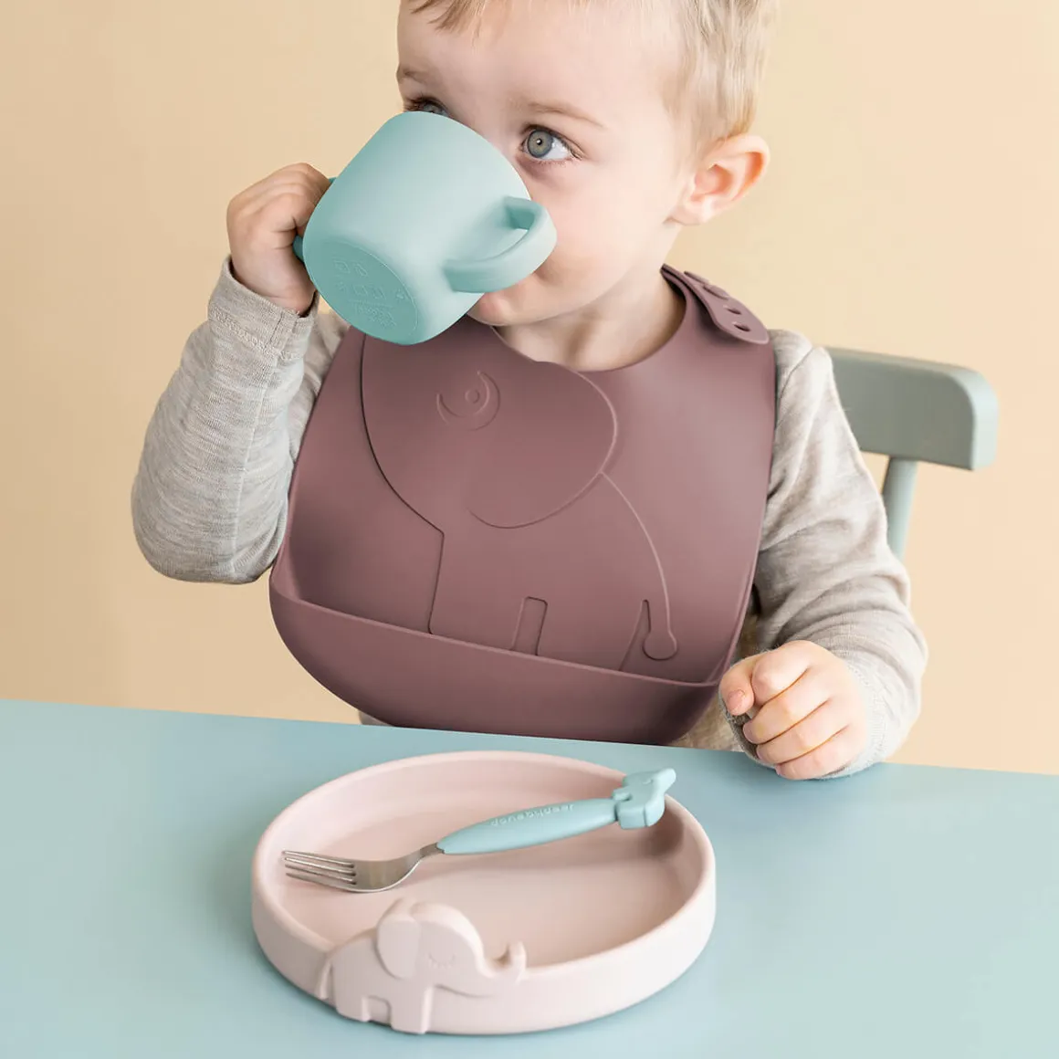 Peekaboo bib 2-pack - Elphee - Powder