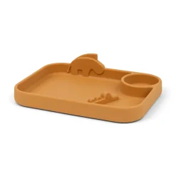 Peekaboo compartment plate - Deer friends - Mustard