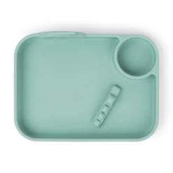 Peekaboo compartment plate - Deer friends - Blue