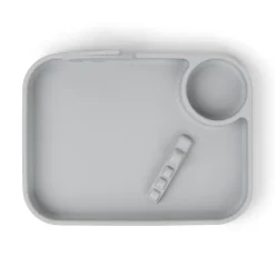 Peekaboo compartment plate - Deer friends - Grey