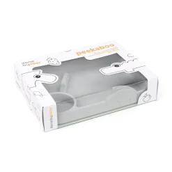 Peekaboo compartment plate - Deer friends - Grey